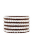 Chan Luu Wrap Bracelet White Pearl Brown Leather