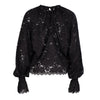 Free People Olivia Long Sleeve Lace Top (Black)